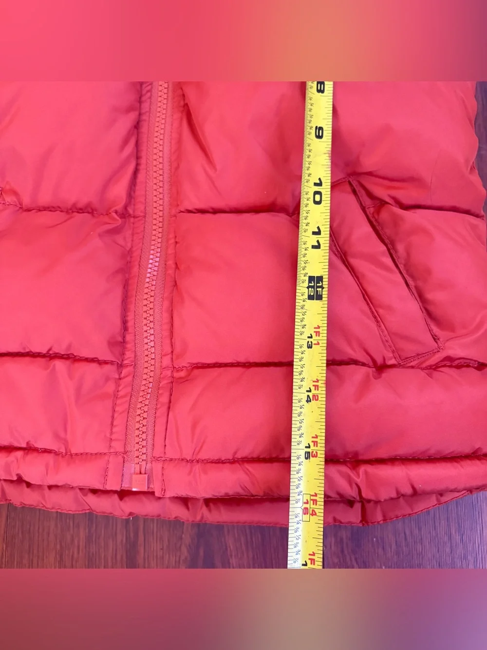 Old Navy Size 5T Red Puffer Fleece Lined Vest Sleeveless Jacket Pockets Orange
